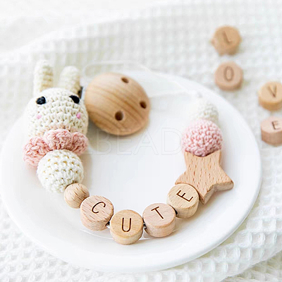78Pcs 26 Styles Undyed Wood Beads WOOD-HY0001-08-1