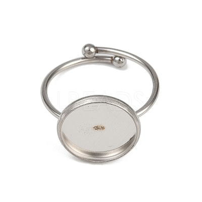 304 Stainless Steel Cuff Ring Components STAS-D372-03P-04-1