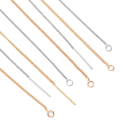 8Pcs 2 Colors Brass Stud Earring Findings KK-FS0001-52-1