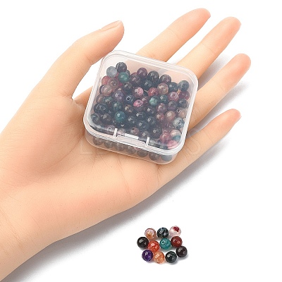 130Pcs Dyed Natural Multi-Color Agate Beads Strands G-YW0001-29A-1