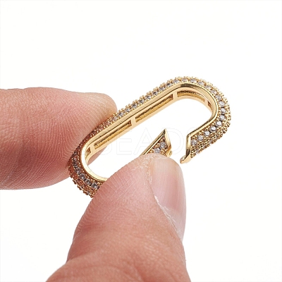 Brass Micro Pave Clear Cubic Zirconia Spring Gate Rings ZIRC-E164-06G-1