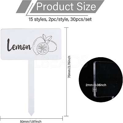 1 Set Acrylic Plant Labels AJEW-CA0004-57A-1