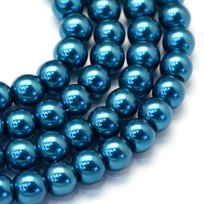 Baking Paint Glass Pearl Round Bead Strands X-HY-Q003-10mm-06-1
