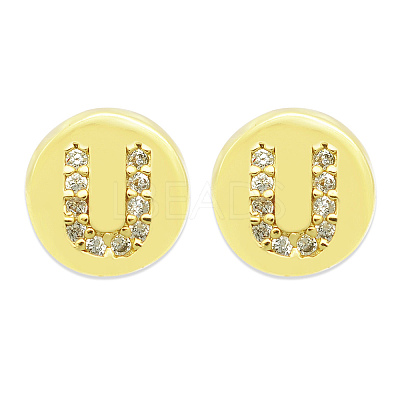 Brass Micro Pave Clear Cubic Zirconia Beads KK-T030-LA843-UX3-1