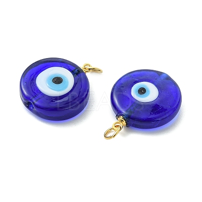 Handmade Evil Eye Lampwork Pendants PALLOY-JF05636-01-1