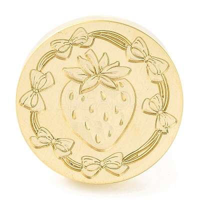 Golden Tone Round Wax Seal Brass Stamp Heads AJEW-Z034-01G-08-1