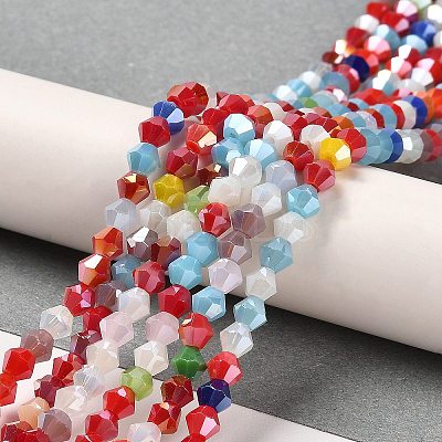 Opaque Solid Color Electroplate Glass Beads Strands LS-GLAA-F029-P4mm-A16-1