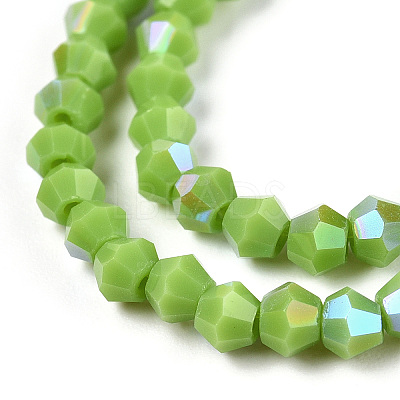 Opaque Solid Color Electroplate Glass Beads Strands EGLA-A039-P2mm-L21-1