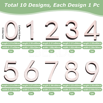 10Pcs 10 Style Acrylic Mirror Wall Stickers AJEW-CN0001-55-1