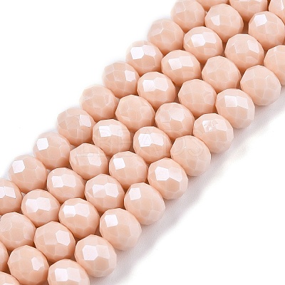 Electroplate Glass Beads Strands EGLA-A044-P8mm-A05-1