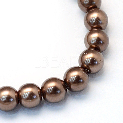 Baking Paint Pearlized Glass Pearl Round Bead Strands LS-HY-Q003-10mm-52-1