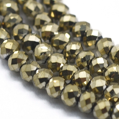 Electroplate Glass Beads Strands GLAA-F079-A-FP06-1