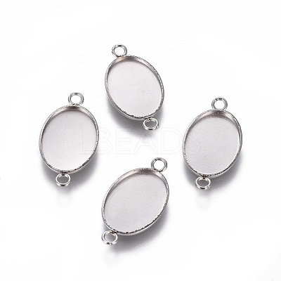 Non-Tarnish 304 Stainless Steel Cabochon Connector Settings X-STAS-H394-A-01P-1