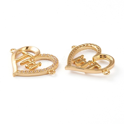 Brass Micro Pave Clear Cubic Zirconia Links ZIRC-J039-08G-1