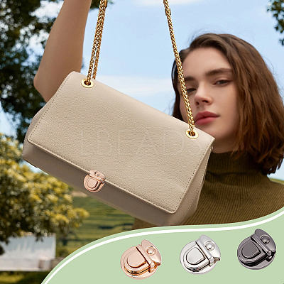 12Pcs 3 Colors Iron Bag Tuck Clasps PURS-NB0001-02-1