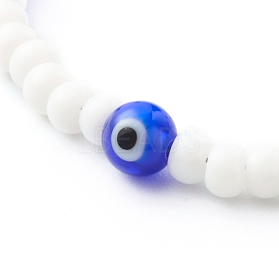 Round Glass Beaded Bracelet BJEW-JB06484-1