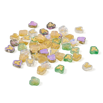 96Pcs 4 Colors Electroplate Transparent Handmade Lampwork Beads LAMP-CW0001-02-1