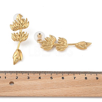 304 Stainless Steel Stud Earrings LS-EJEW-R021-07G-03-1