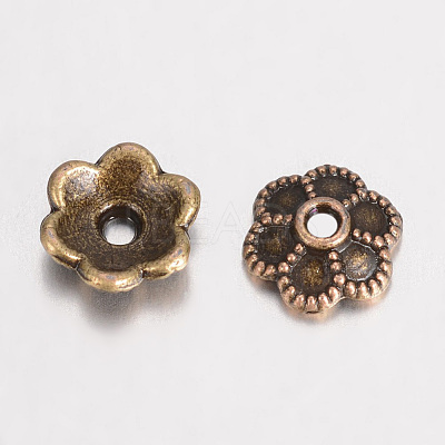 Alloy Bead Caps Enamel Settings X-PALLOY-D348-07AB-1