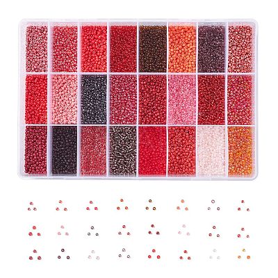288G 24 Colors Glass Seed Beads SEED-JQ0005-01B-2mm-1