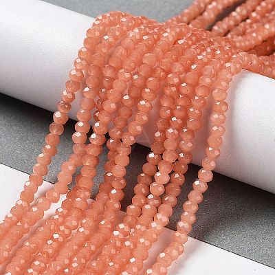 Baking Paint Imitation Jade Glass Bead Strands DGLA-A034-J2MM-A31-1