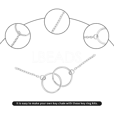 304 Stainless Steel Split Key Ring Clasps STAS-UN0006-33P-1