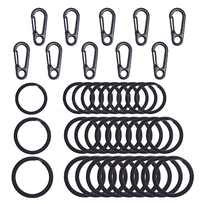 Iron Split Key Rings and Alloy Snap Key Clasps KEYC-PH0001-21-1