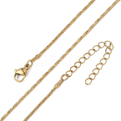 1.2MM 304 Stainless Steel Boston Link Chain Necklaces NJEW-D328-01G-04-1
