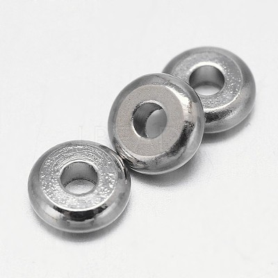 Flat Round Brass Spacer Beads KK-L106C-01P-1
