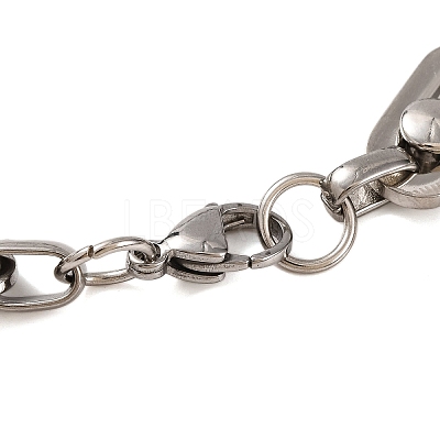 Tarnish Resistant 201 Stainless Steel Oval Link Chain Bracelets BJEW-B078-79P-1