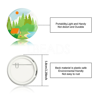 Tinplate Brooch JEWB-WH0012-020-1