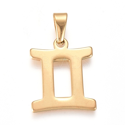 Golden Plated 304 Stainless Steel Pendants X-STAS-L210-06K-G-1