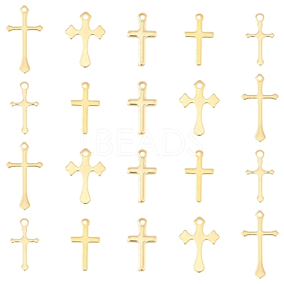 25Pcs 5 Styles Brass Pendants KK-FS0001-51G-1