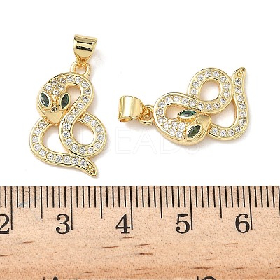 Brass Micro Pave Cubic Zirconia Pendants KK-L243-29G-07-1