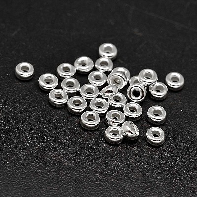 Rondelle 925 Sterling Silver Spacer Beads STER-F019-01B-1
