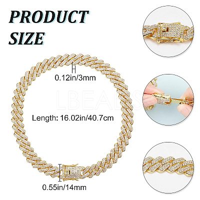 Crystal Rhinestone Tennis Necklace NJEW-WH0009-13-1