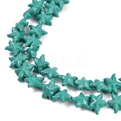 Synthetic Coral Dyed Carved Beads Strands CORA-K009-06B-07-1