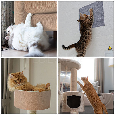 4Pcs 2 Colors Square Polyester DIY Climbing Cat Scratcher AJEW-BC0007-61-1
