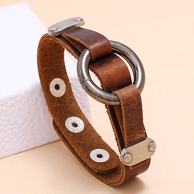 Punk Cowhide Cord Bracelets for Men FS-WGC8E28-01-1