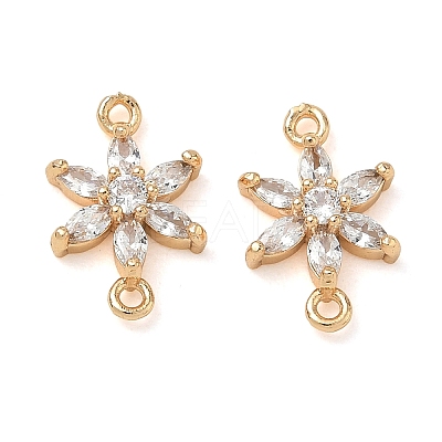 Brass Pave Clear Cubic Zirconia Connector Charms CU-CBA3F77-07G-1