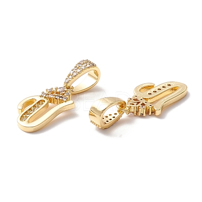 Eco-Friendly Brass Micro Pave Cubic Zirconia Pendants KK-K265-01G-V-1