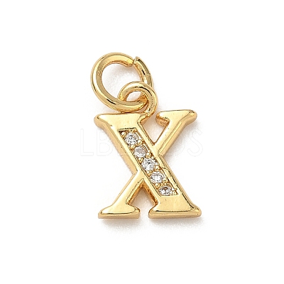 Brass Micro Pave Cubic Zirconia Charms KK-I382-03G-X-1