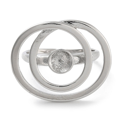 Rack Plating Brass Open Cuff Ring Settings KK-Z071-30P-1