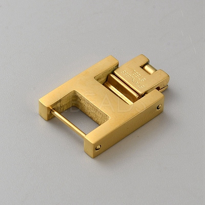 Rectangle Stainless Steel Watch Band Clasps STAS-WH0048-08C-G-1