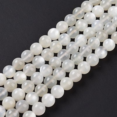 Natural White Moonstone Beads Strands G-F306-05AB-8mm-1