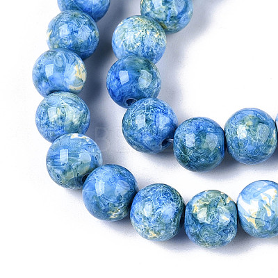 Baking Paint Glass Beads Strands DGLA-N016-8mm-09-1