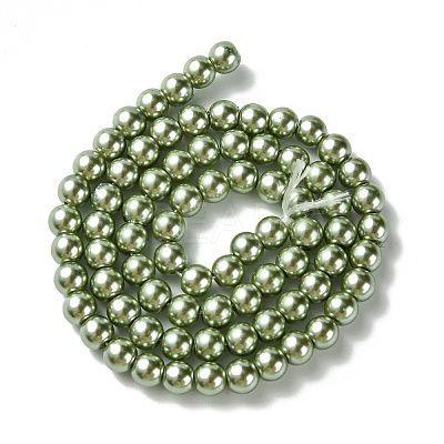 Eco-Friendly Dyed Glass Pearl Bead Strands HY-A008-6mm-RB115-1