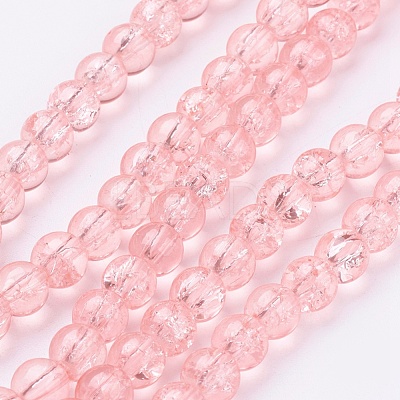 Spray Painted Crackle Glass Beads Strands CCG-Q001-6mm-03-1