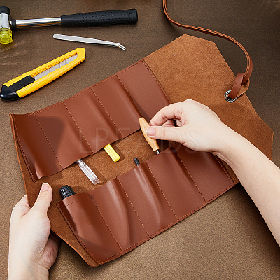 Multipurpose PU Leather Jewelry Rolls for Jewelry AJEW-WH0696-192B-1