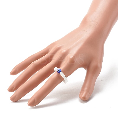 Handmade Glass Beads Stretch Rings RJEW-JR00373-1
